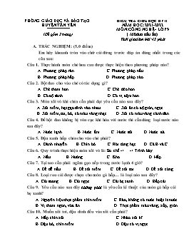 Đề kiểm tra giữa học kì II Công nghệ 9 - Năm học 2021-2022 - PGD Huyện Tân Yên (Có đáp án)