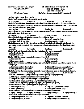 Đề kiểm tra giữa học kì II GDCD 8 - Năm học 2021-2022 - PGD Huyện Tân Yên (Có đáp án)