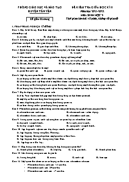 Đề kiểm tra giữa học kì II Sinh học 9 - Năm học 2021-2022 - PGD Huyện Tân Yên (Có đáp án)