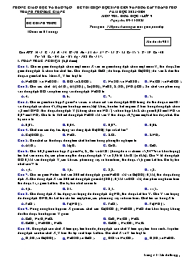 Đề thi chọn HSG cấp Thành phố Hóa học 9 - Mã đề 901 - Năm học 2023-2024 - PGD Thành phố Bắc Giang
