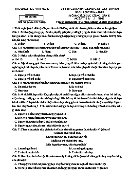 Đề thi HSG cấp Huyện GDCD 8 - Mã đề 8386 - Năm học 2024-2025 - Trường THCS Việt Ngọc (Có đáp án)