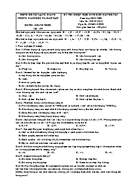 Đề thi HSG cấp Huyện Khoa học tự nhiên 8 - Mã đề 129 - Năm học 2024-2025 - PGD Huyện Lạng Giang
