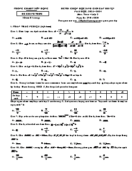 Đề thi HSG cấp Huyện Toán 8 - Năm học 2023-2024 - PGD Sơn Động (Có đáp án)