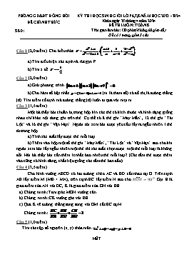 Đề thi HSG Toán 8 - Năm học 2023-2024 - PGD Đồng Hới (Có đáp án)