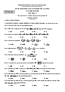Đề thi HSG Toán 8 - Năm học 2023-2024 - PGD Thanh Thủy (Có đáp án)