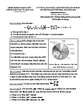 Đề thi Olympic Toán 8 - Năm học 2023-2024 - PGD Huyện Thạch Thất (Có đáp án)