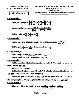 Đề thi thử HSG cấp Huyện Toán 7 (Lần 2) - Năm học 2022-2023 - PGD Huyện Hiệp Hòa (Có đáp án)