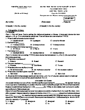 Đề thi thử tuyển sinh vào lớp 10 THPT Tiếng Anh - Mã đề 805 - Năm học 2022-2023 - Trường THPT Nhã Nam (Có đáp án + File nghe)