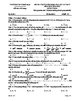 Đề thi thử tuyển sinh vào Lớp 10 THPT Toán - Mã đề 123 - Năm học 2022-2023 - Trường THPT Nhã Nam (Có đáp án)