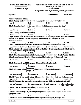 Đề thi thử tuyển sinh vào Lớp 10 THPT Toán - Mã đề 125 - Năm học 2022-2023 - Trường THPT Nhã Nam (Có đáp án)