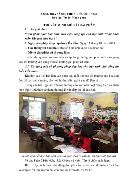 Giải pháp phát huy tính tích cực, sáng tạo của học sinh trong phân môn Tập làm văm lớp 3
