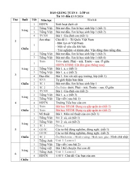 Giáo án các môn Lớp 1 - Tuần 1 - Năm học 2024-2025 - Trần Thị Vân