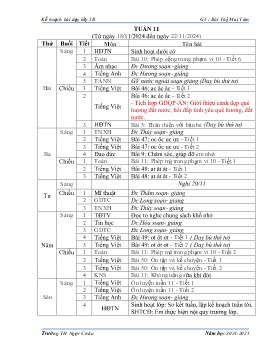 Giáo án các môn Lớp 1 - Tuần 11 - Năm học 2024-2025 - Bùi Thị Mai Tâm