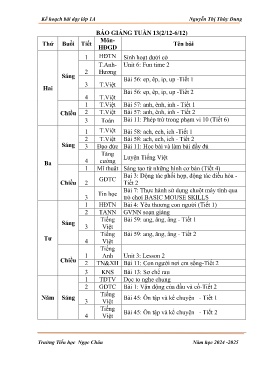 Giáo án các môn Lớp 1 - Tuần 13 - Năm học 2024-2025 - Nguyễn Thị Thùy Dung