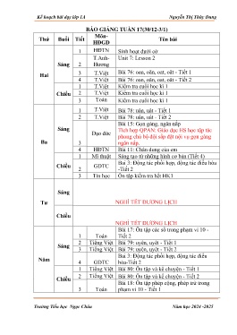 Giáo án các môn Lớp 1 - Tuần 17 - Năm học 2024-2025 - Nguyễn Thị Thùy Dung