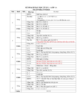 Giáo án các môn Lớp 1 - Tuần 3 - Năm học 2024-2025 - Nguyễn Thị Vui