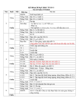 Giáo án các môn Lớp 1 - Tuần 3 - Năm học 2024-2025 - Trần Thị Vân