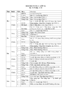 Giáo án các môn Lớp 2 - Tuần 4 - Năm học 2024-2025 - Nguyễn Thị Việt Nga