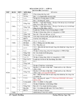 Giáo án các môn Lớp 3 - Tuần 1 - Năm học 2024-2025 - Nguyễn Thị Hằng