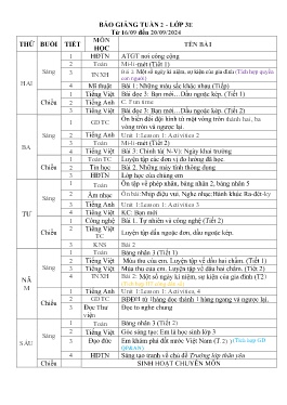 Giáo án các môn Lớp 3 - Tuần 2 - Năm học 2024-2025 - Nguyễn Thị Minh Tâm