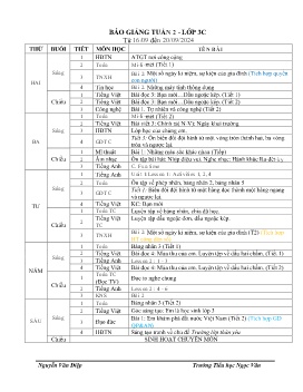 Giáo án các môn Lớp 3 - Tuần 2 - Năm học 2024-2025 - Nguyễn Văn Điệp
