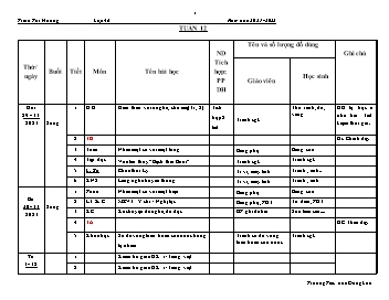 Giáo án các môn Lớp 4 - Tuần 12 - Năm học 2021-2022 - Trịnh Thị Hương