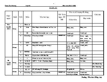 Giáo án các môn Lớp 4 - Tuần 13 - Năm học 2021-2022 - Trịnh Thị Hương
