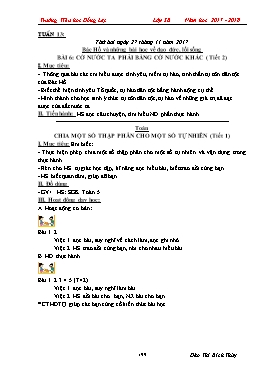 Giáo án các môn Lớp 5 - Tuần 13+14 - Năm học 2017-2018 - Đào Thị Bích Thủy