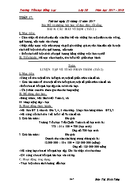 Giáo án các môn Lớp 5 - Tuần 17+18 - Năm học 2017-2018 - Đào Thị Bích Thủy