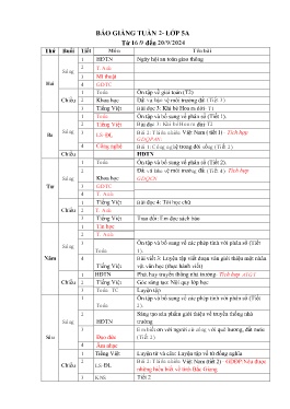 Giáo án các môn Lớp 5 - Tuần 2 - Năm học 2024-2025 - Thân Thị Luyến