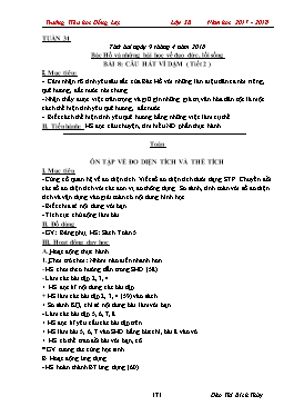 Giáo án các môn Lớp 5 - Tuần 31+32 - Năm học 2017-2018 - Đào Thị Bích Thủy