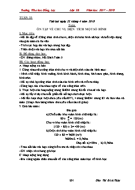 Giáo án các môn Lớp 5 - Tuần 33+34 - Năm học 2017-2018 - Đào Thị Bích Thủy