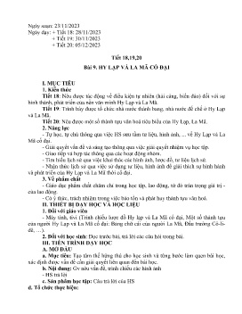 Giáo án Lịch sử 6 - Tiết 18-20, Bài 9: Hy Lạp và La Mã cổ đại - Năm học 2023-2024