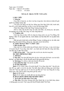 Giáo án Lịch sử 6 - Tiết 24+25, Bài 12: Nước Văn Lang - Năm học 2023-2024