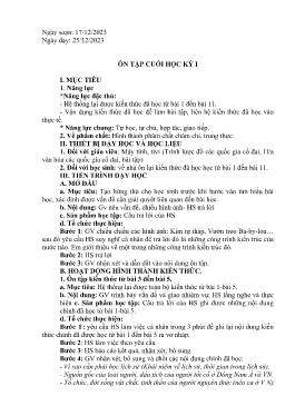 Giáo án Lịch sử 6 - Tiết: Ôn tập cuối học kì I - Năm học 2023-2024