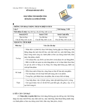 Giáo án Stem Lớp 3 - Bài: Bộ dụng cụ luyện gõ phím