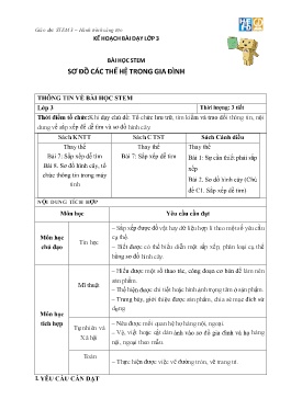 Giáo án Stem Lớp 3 - Bài: Sơ đồ các thế hệ trong gia đình