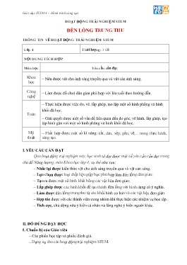 Giáo án Stem Lớp 4 - Bài: Đèn lồng trung thu