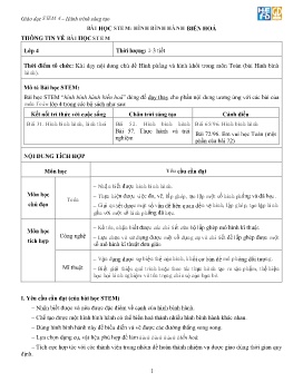 Giáo án Stem Lớp 4 - Bài: Hình bình hành biến hóa