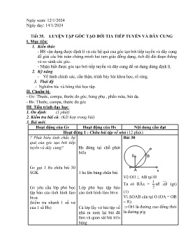 Giáo án Tự chọn Toán 9 - Tiết 35+36 - Năm học 2023-2024