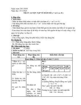 Giáo án Tự chọn Toán 9 - Tiết 37+38 - Năm học 2023-2024