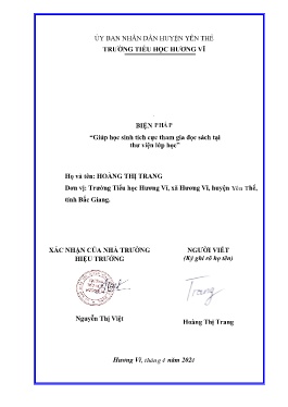 Giúp học sinh tích cực tham gia đọc sách tại thư viện lớp học