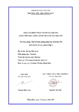 Một số biện pháp giúp học sinh làm tốt bài văn tả phong cảnh ở lớp 5