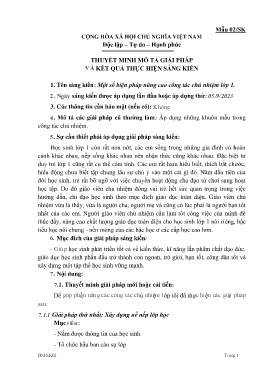 Một số biện pháp nâng cao công tác chủ nhiệm lớp 1