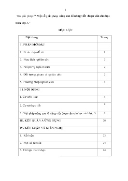 Một số giải pháp nâng cao kĩ năng viết đoạn văn cho học sinh lớp 3