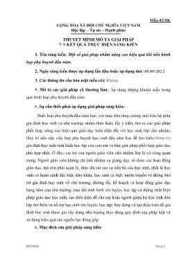 Một số giải pháp nhằm nâng cao hiệu quả khi tiến hành họp phụ huynh đầu năm