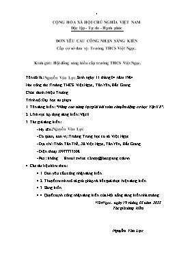 Nâng cao năng lực giải bài toán chuyển động cơ học môn Vật lí 8