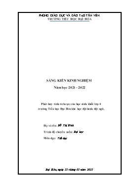 Phát huy tính tích cực của học sinh khối lớp 4 trường Tiểu học Đại Hóa khi học đội hình đội ngũ