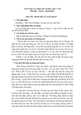 Rèn chữ viết đúng, viết đẹp cho học sinh lớp 1