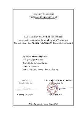Rèn kỹ năng viết đúng, viết đẹp cho học sinh lớp 2